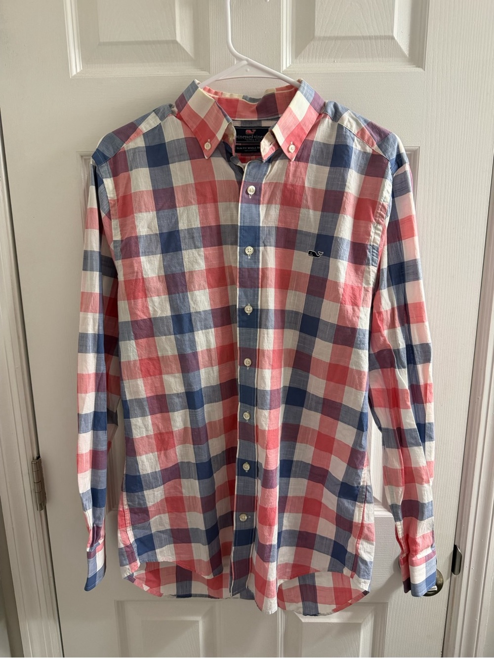 Vineyard Vines Blue Red Plaid Button Up Shirt Mens M Medium